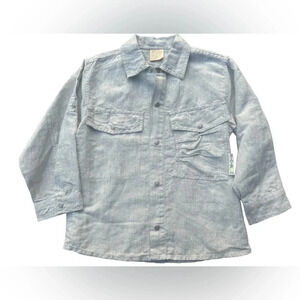 Miniman Collared Long Sleeve Button Down Shirt Gray Size 3